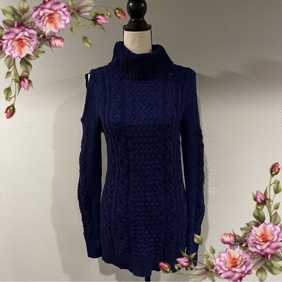 Ruff Hewn cold shoulder long knit sweater - Picture 1 of 12